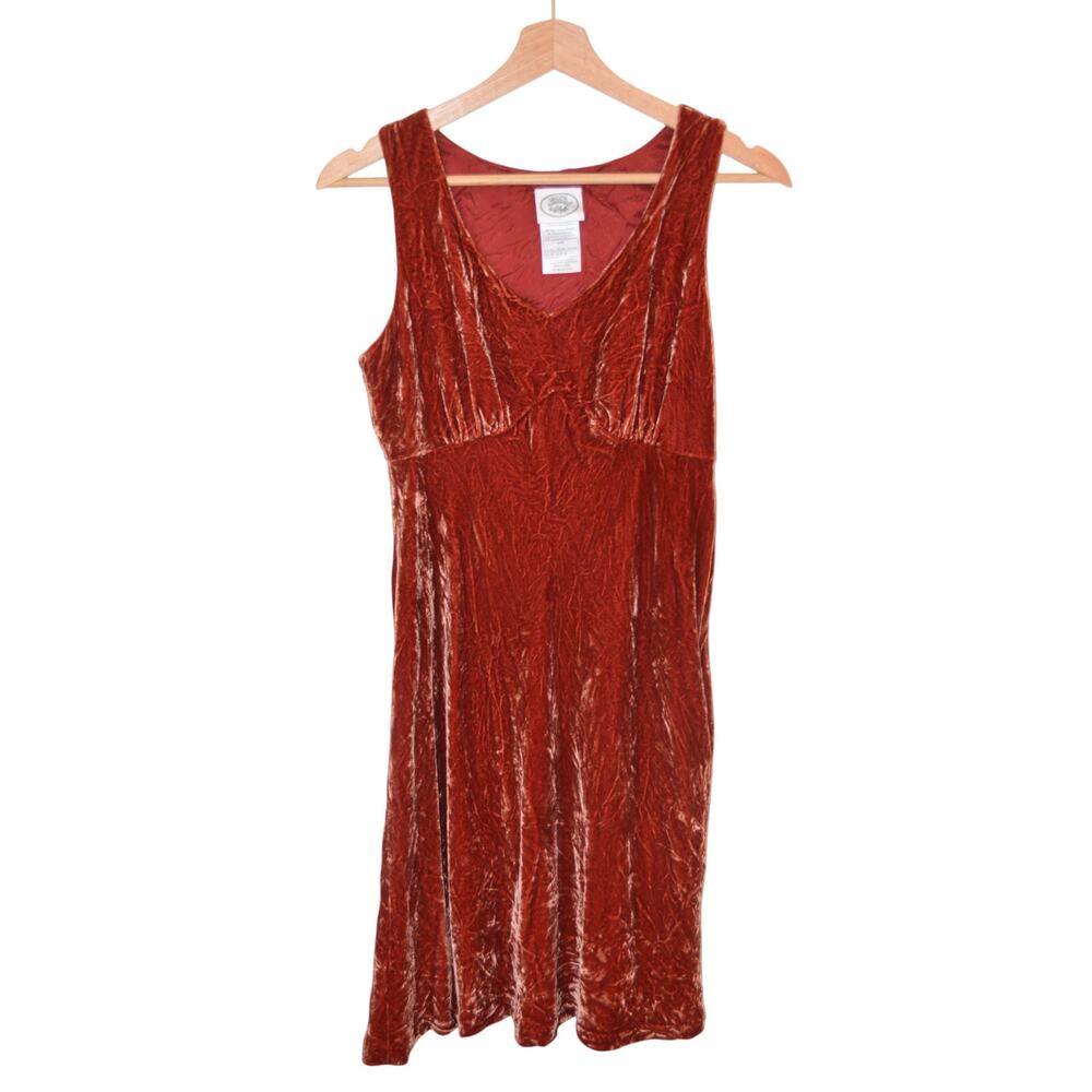 Vintage Laura Ashley Velvet Sleeveless Dress Size Small